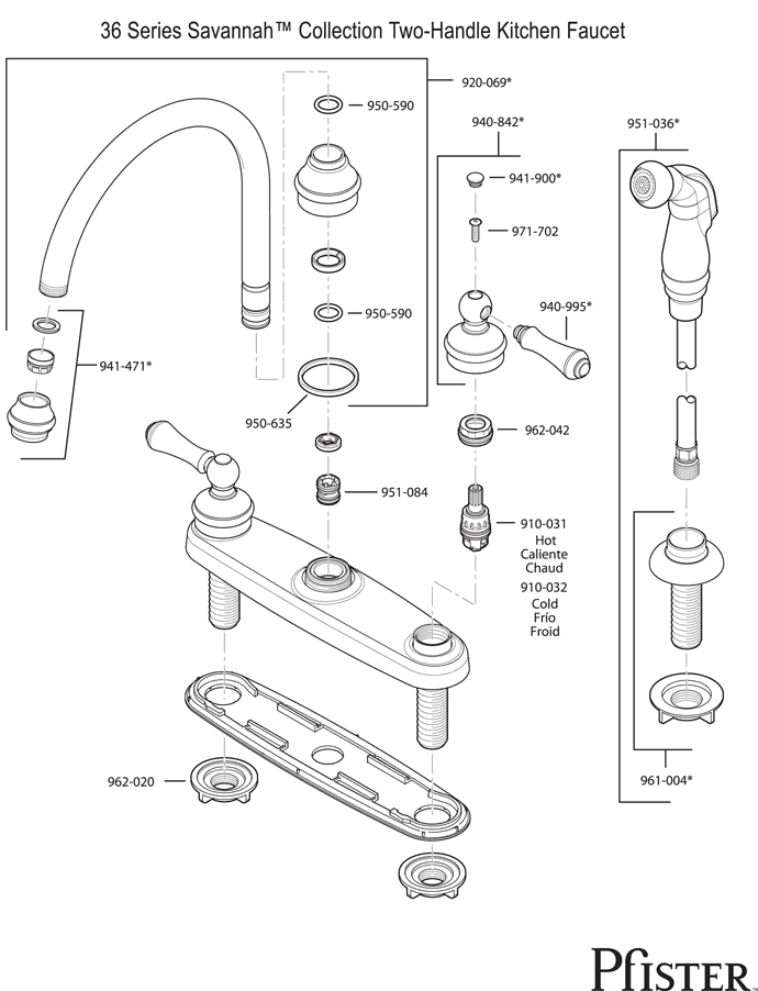 Pfister 36 Series Savannah Replacement Parts