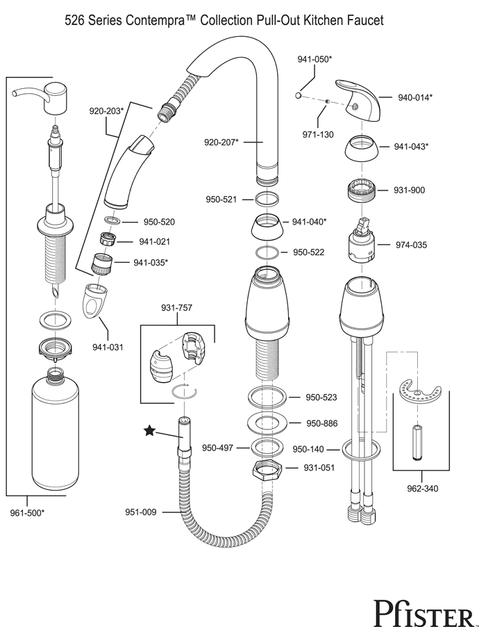 Pfister on sale faucet parts